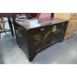 A Chinese camphorwood blanket chest