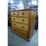 A Victorian pine chest of drawers