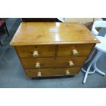 A Victorian pine chest of drawers