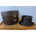 A top hat, by J.W. Ashworth, with box