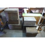 Assorted metal trunks and two wooden boxes, a/f