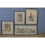 Four Robert Otley prints (two signed)