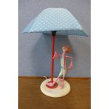 A vintage Pink Panther table lamp