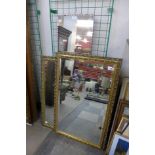 Two gilt framed mirrors and one other