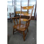 A Victorian elm and beech farmhouse armchair