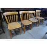 Four similar elm and beech child's chairs