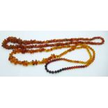 Two amber necklaces