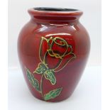 An Anita Harris art pottery vase, 13cm, signed in gold on the base