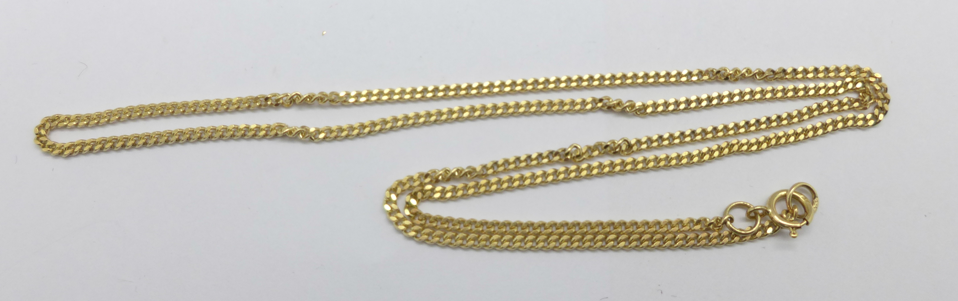 A 9ct gold chain, 3g, 40cm