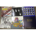 The Beatles Collection of thirteen LP records