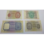 Four 1940's British Military Authority bank notes