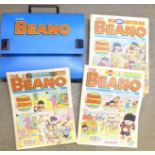 A Beano satchel and a collection of 1990's Beano comics