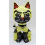 A Lorna Bailey figure of a cat, signed on the base, 13cm