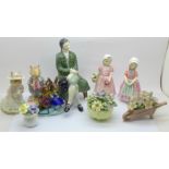 A collection of Royal Doulton; figures including Tootles, Tinkle Bell, Brambly Hedge Poppy