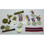 Military badges, medals and medallions, etc.