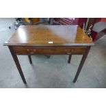 A George II mahogany single drawer side table