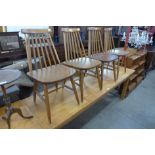 A set of four beech kitchen chairs