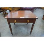 A Victorian mahogany single drawer side table