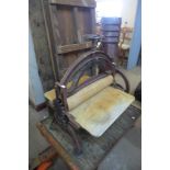 A vintage cast iron Alfa No.2 mangle