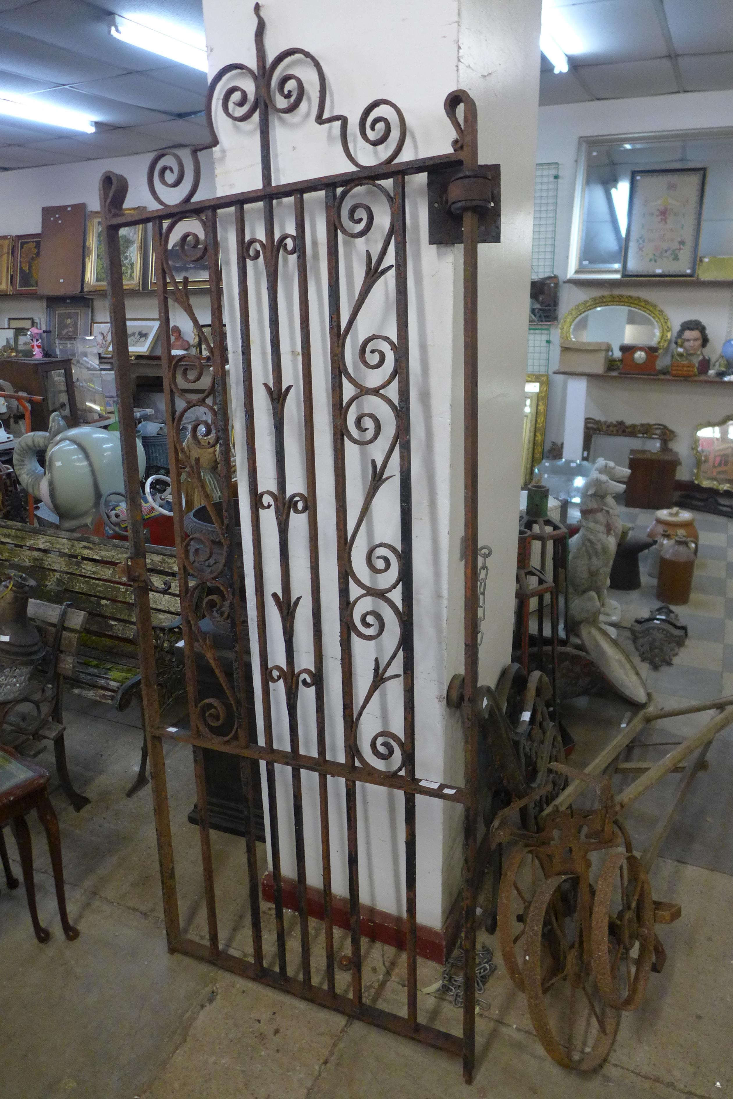 A 19th century wrought iron gate