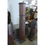 A large Victorian saltglazed terracotta chimney pot