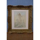 Eduard Chimot (French), Egyptian Revival study with female nude, lithograph, framed