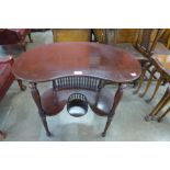 A Victorian mahogany kidney shaped occasional table