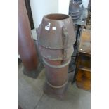 A Victorian saltglazed terracotta chimney pot