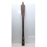 A carved Marquesas ceremonial paddle