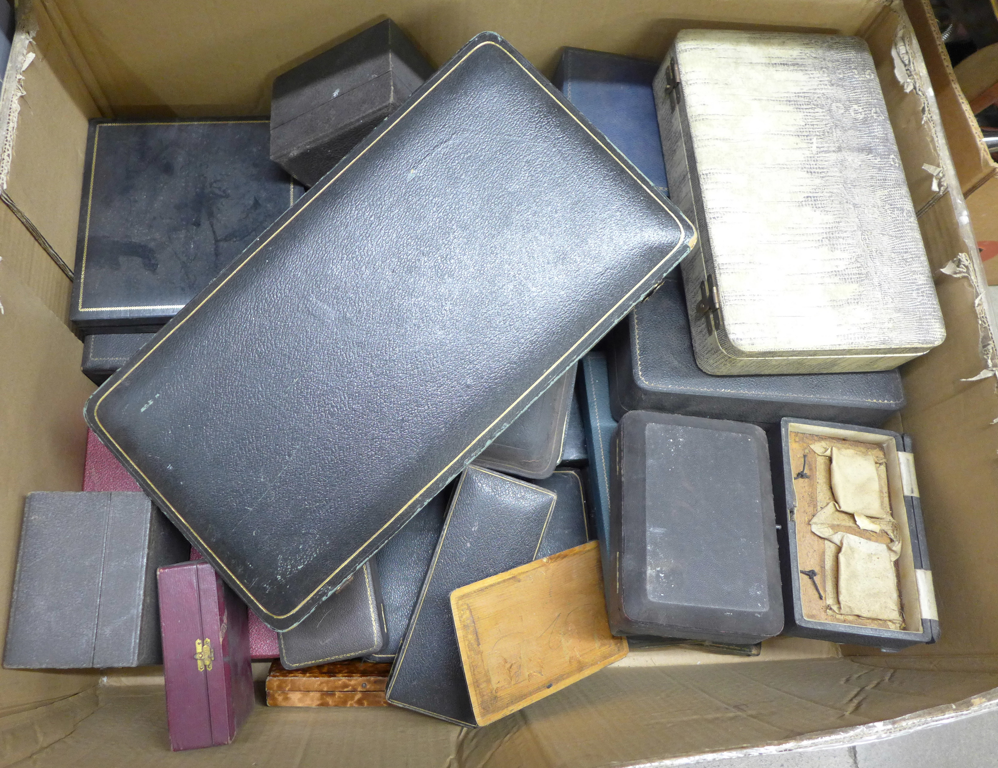 A collection of cutlery and silver boxes, all empty, including 19th Century **PLEASE NOTE THIS LOT