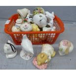 A collection of china pot pourri pots **PLEASE NOTE THIS LOT IS NOT ELIGIBLE FOR POSTING AND