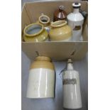A quantity of Victorian stoneware bottles, some still full and ink bottles **PLEASE NOTE THIS LOT IS