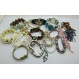 Nineteen costume bracelets