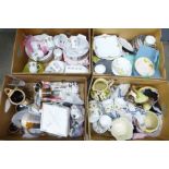 Four boxes of china including retro and Art Deco **PLEASE NOTE THIS LOT IS NOT ELIGIBLE FOR