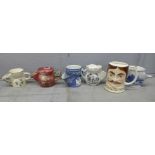 A collection of shaving mugs including Oriental and a moustache mug **PLEASE NOTE THIS LOT IS NOT