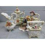 Five items of Capodimonte **PLEASE NOTE THIS LOT IS NOT ELIGIBLE FOR POSTING AND PACKING**