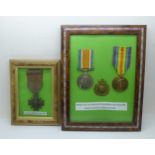 A pair of WWI medals, to Pte. John James CH1517 Royal Marine Light Infantry and a French Croix de