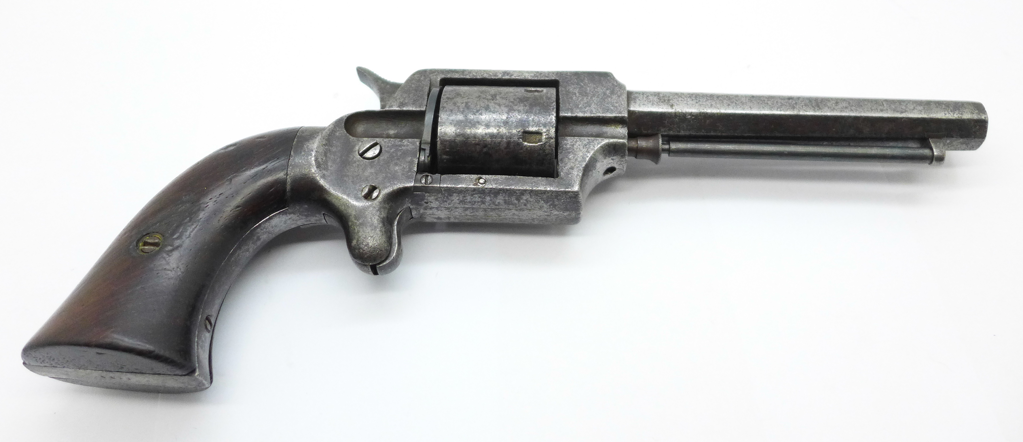 A 19th Century revolver handgun, indistinct four digit number on the bottom of the grip, ??74, - Bild 4 aus 6