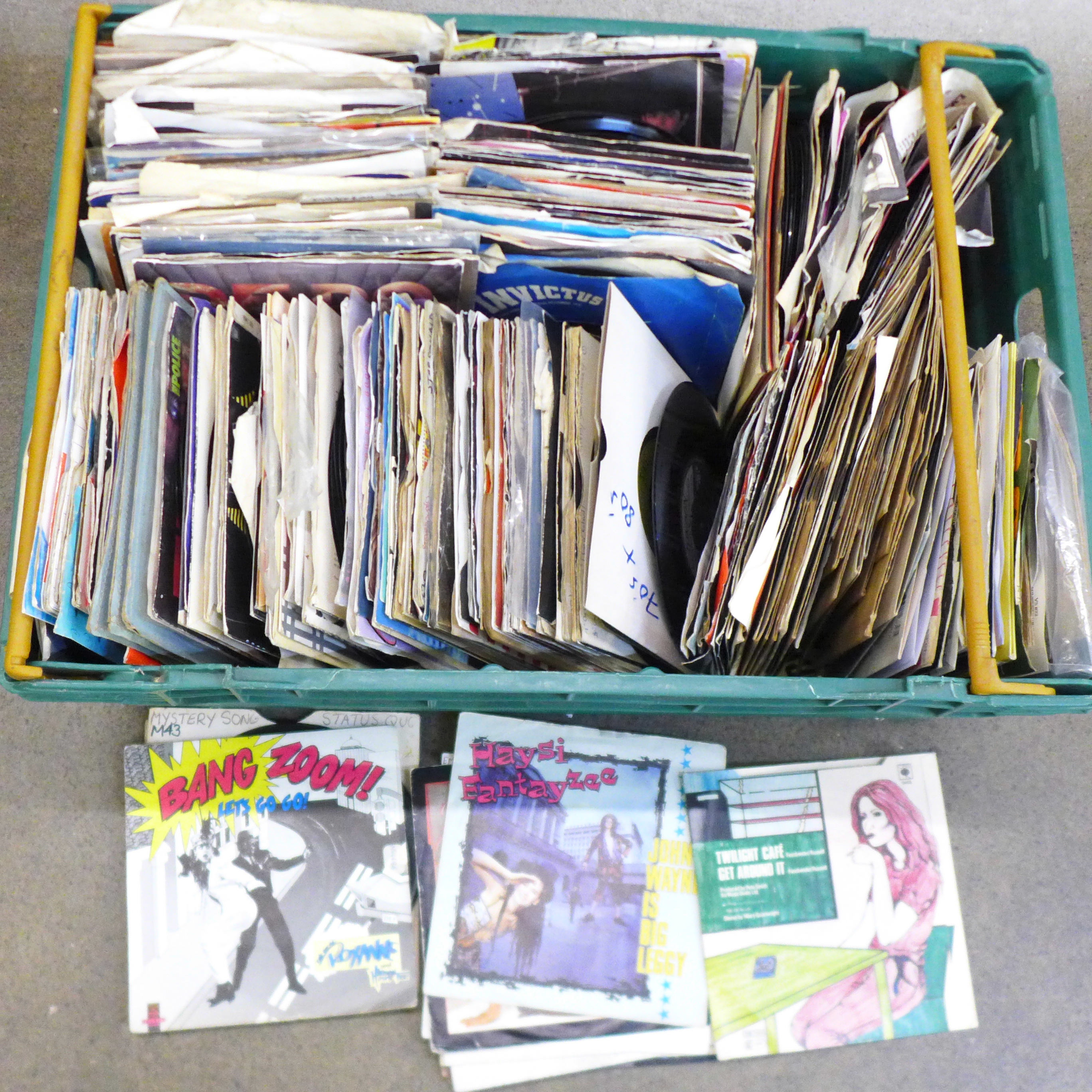 A box of 1960's, 1970's and 1980's, 7" vinyl singles