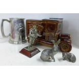 A novelty Thorntons van money, three metal figures and two tankards **PLEASE NOTE THIS LOT IS NOT