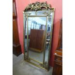 A large French style gilt framed mirror, 183 x 90cms (M32168) #