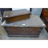 A Victorian pine tool chest and one other