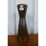 A West German Bay Keramik ochre and turquoise glazed porcelain vase