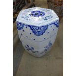 An oriental porcelain garden seat