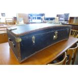 A Victorian leather bound coaching trunk