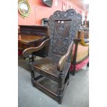 A 17th Century carved oak Wainscot chair