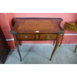 A 19th Century French inlaid mahogany lady's two drawer writing table