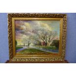 D. Edens, English country landscape, oil on board, framed