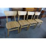 A set of four oak and ash chairs