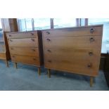 A pair of Avalon teak chests of drawers